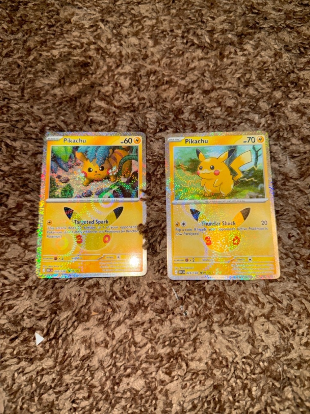 Pikachu 023 & 038 30th Anniversary Cards